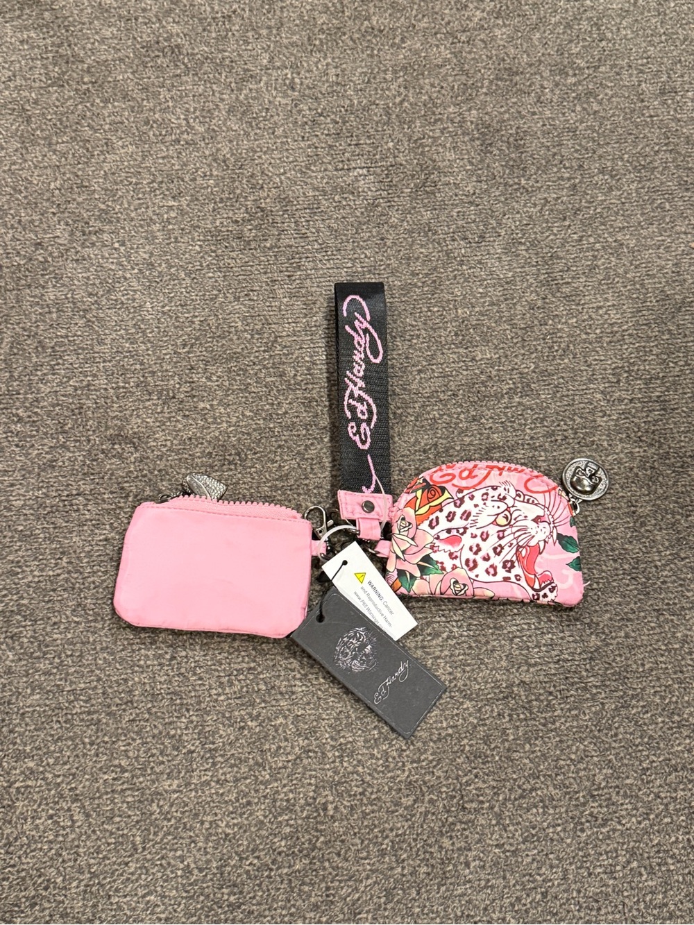 Ed Hardy Pink and Black Wristlet Keychain Set - Picture 8 of 10